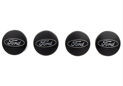 Ford Performance - Ford Car Black and Chrome Wheel Center Cap Kit - M-1096K-BCC