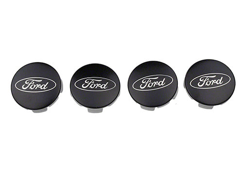 Ford Performance - Ford Car Black and Chrome Wheel Center Cap Kit-satin - M-1096K-BCS