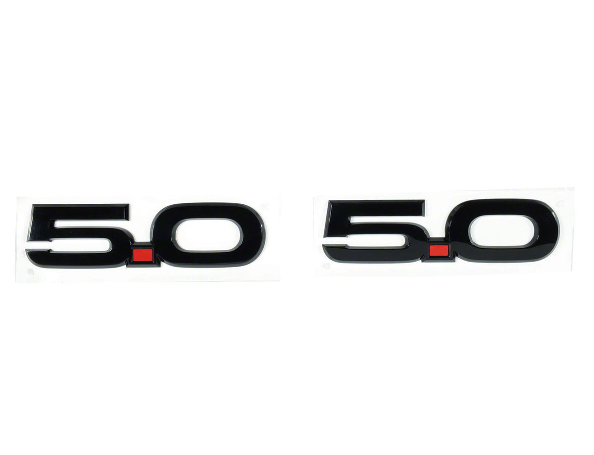 Ford Racing 15-23 Ford Mustang 5.0L Fender Emblem Black - M-1447-M50AB