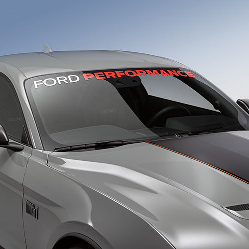 Ford Performance - 2005-2023 Mustang Ford Performance Windshield Banner-white and Red - M-1820-MR