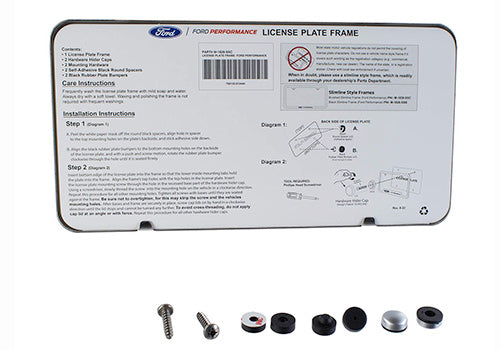Ford Performance - Ford Performance Slim License Plate Frame-brushed Stainless Steel - M-1828-SSC