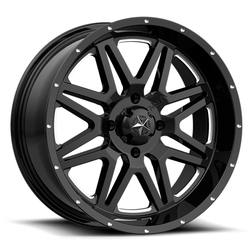 MSA Offroad Wheels M26 Vibe Utv 14X7 4X156 +0MM Gloss Black Milled