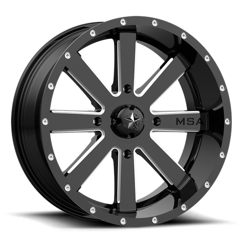 MSA Offroad Wheels M34 Flash Utv 22X7 4X156 +0MM Gloss Black Milled