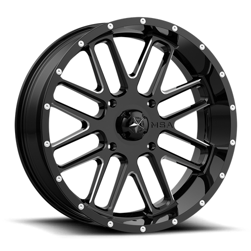 MSA Offroad Wheels M35 Bandit Utv 22X7 4X137 +0MM Gloss Black Milled