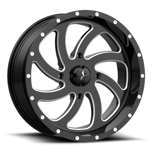 MSA Offroad Wheels M36 Switch Utv 18X7 4X156 +0MM Gloss Black Milled