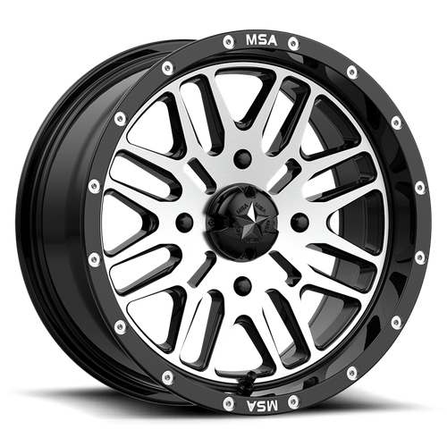 MSA Offroad Wheels M38 Brute Utv 24X7 4X137 +10MM Gloss Black Machined