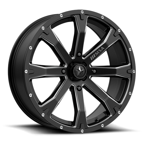 MSA Offroad Wheels M42 Bounty Utv 14X7 4X137 +10MM Satin Black Milled
