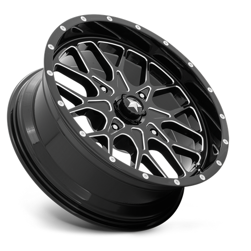 MSA Offroad Wheels M45 Portal Utv 18X7 4X156 +0MM Gloss Black Milled