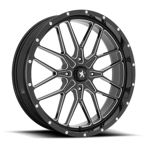 MSA Offroad Wheels M45 Portal Utv 24X7 4X156 +0MM Gloss Black Milled