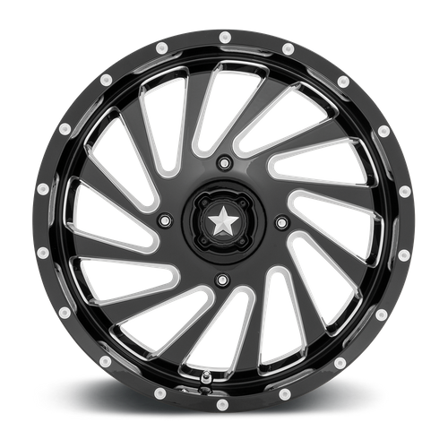 MSA Offroad Wheels M46 Blade Utv 18X7 4X156 +0MM Gloss Black Milled