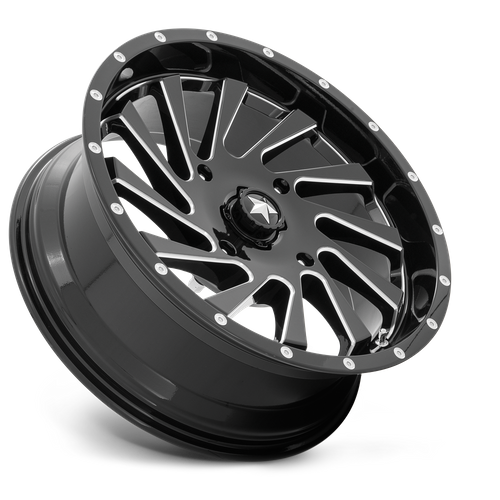 MSA Offroad Wheels M46 Blade Utv 18X7 4X110 +0MM Gloss Black Milled