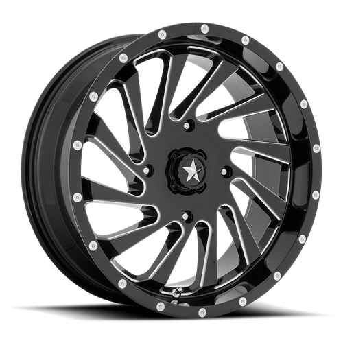 MSA Offroad Wheels M46 Blade Utv 18X7 4X156 +0MM Gloss Black Milled