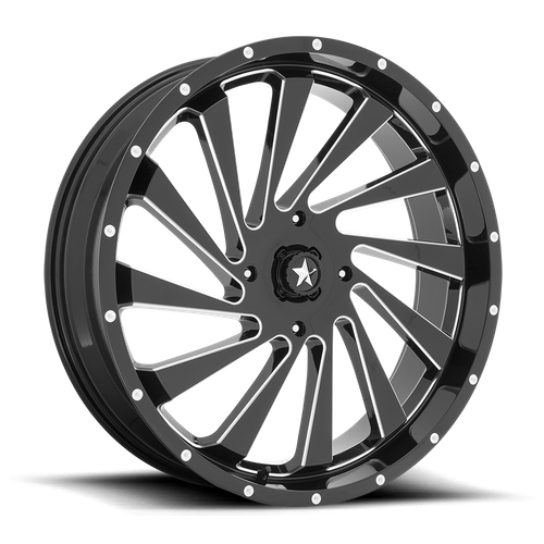 MSA Offroad Wheels M46 Blade Utv 24X7 4X156 +0MM Gloss Black Milled
