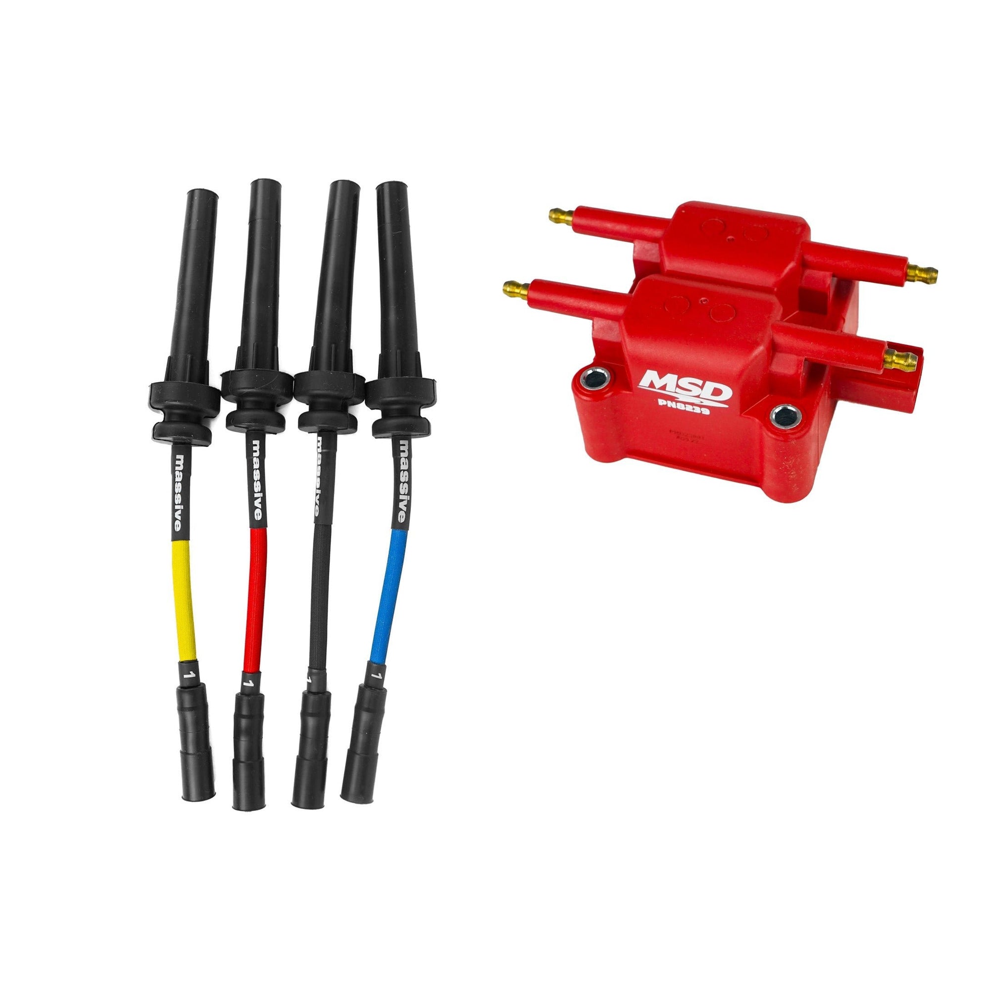 Massive ZAP-PAK Ignition Kit MSD Coil MSX90 Performance Spark Plug Cables Wires NEON SRT 4 2.4 - Massive Speed System
