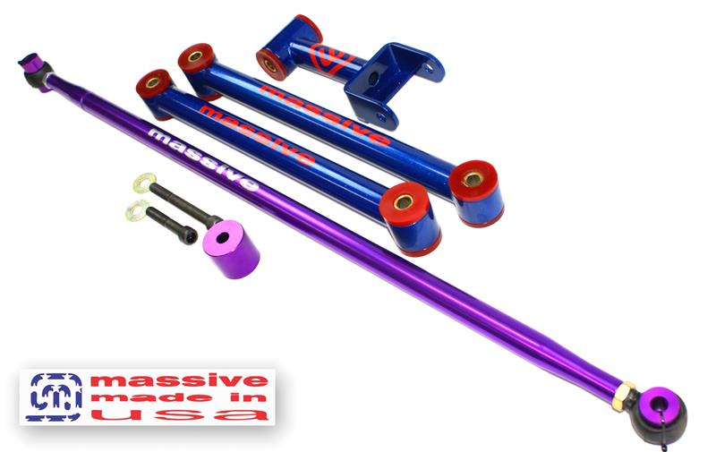 Massive Speed complete TRACTION SATISFACTION System Mustang &#39;05+ GT 4.6L 3V V8 - 4.0L V6 - GT 500 5.4L SC Upper Lower Control Arms Adjustable Geometry Corrected Panhard Bar - Massive Speed System