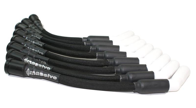 MASSIVE SPEED CERAMIC BOOT SPARK PLUG WIRES Black