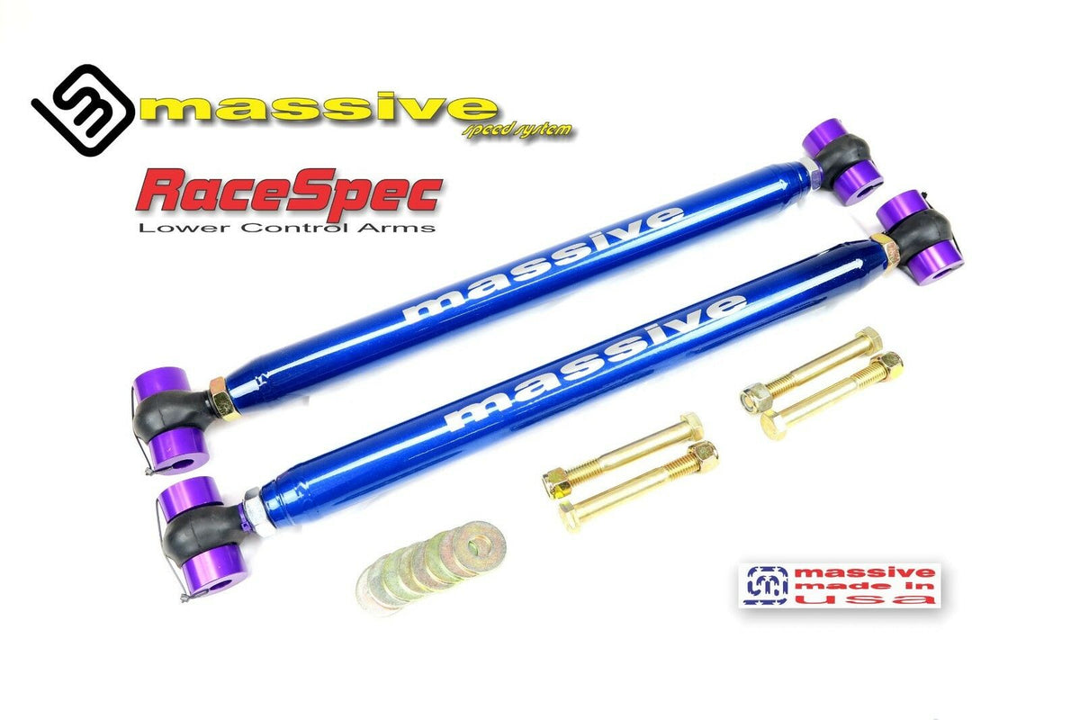 Massive Speed Race Spec Series Adjustable Rear Lower Control Arms With Protective Boots  GM A Body 1964-1972