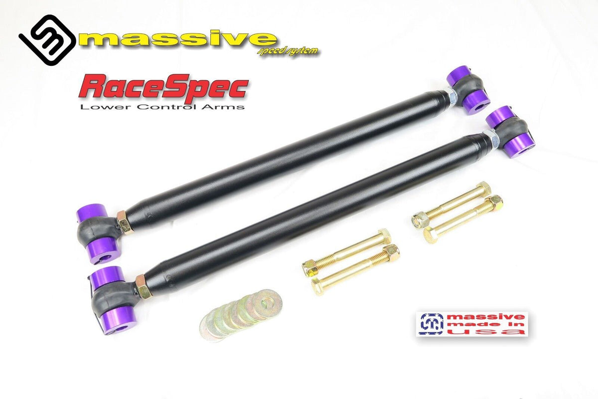Massive Speed Race Spec Series Adjustable Rear Lower Control Arms With Protective Boots  GM A Body 1964-1972