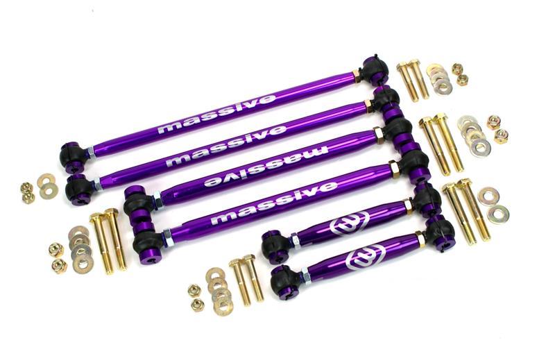 Massive RaceSpec Adjustable Traction Satisfaction Rubber Booted Control Arm Watts link Kit 1998-2011 Panther Chassis MASS'17042 - Massive Speed System