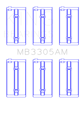 King Engine Bearings Datsun J15/(Size +0.75mm) Main Bearing Set - MB3305AM0.75