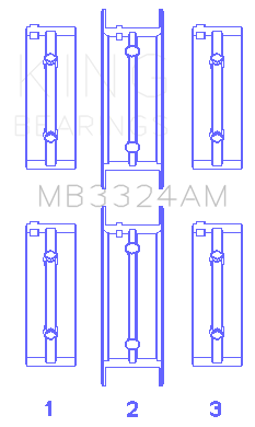 King Engine Bearings Subaru 1800Cc 1980 On (Size +0.50mm) Main Bearing Set - MB3324AM1.5
