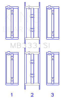 King Engine Bearings Subaru 1300/1600 (Size +0.50mm) Main Bearing Set - MB3331SI0.5