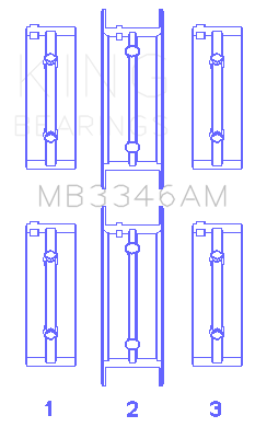 King Engine Bearings Subaru 1800Cc 1980 On (Size +0.75mm) Main Bearing Set - MB3346AM0.75