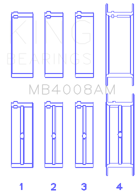 King Nissan VG20E/VG20DET V6 (Size +1.0) Main Bearing Set - MB4008AM1.0