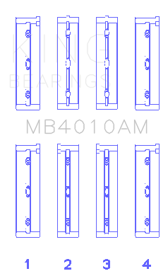 King Engine Bearings Isuzu 6Vd1 (Size +0.50mm) Main Bearing Set - MB4010AM0.5