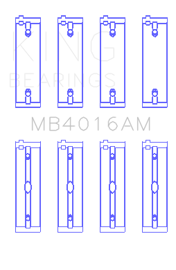 King Mitsubishi 181CI 3.0L 6G72 V6 (Size +1.0) Main Bearing Set - MB4016AM1.0