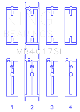 King GM 231 (3800) V6 (Size STD) Main Bearing Set - MB4017SI