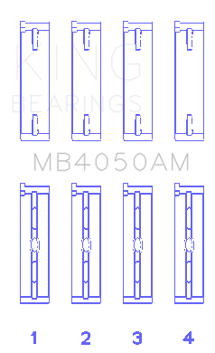 King Engine Bearings Mitsubishi 6G74 (Size +0.25mm) Main Bearing Set - MB4050AM0.25