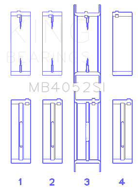 King Engine Bearings Ford 232 (3.8L) (Size +0.25mm) Main Bearing Set - MB4052SI0.25