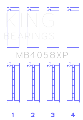 King Nissan VQ35DE (Size +.025) Performance Main Bearing Set - MB4058XP.026