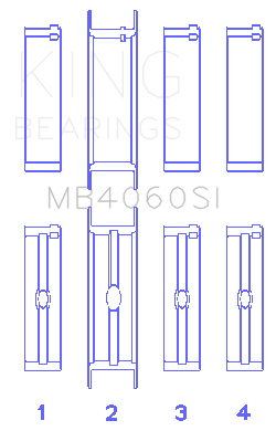 King Engine Bearings Chrysler CAravan 201Ci V6 Ohv (Size +0.50mm) Main Bearing Set - MB4060SI0.5