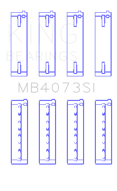 King Audi ACZ / AAH / ACK / AEJ / ASN Crankshaft Main Bearings (Set of 4) - MB4073SI