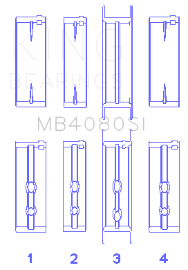 King Engine Bearings Gmc 2.8L/3.4L V6 173Ci/207Ci (Size +0.25mm) Main Bearing Set - MB4080SI1.25