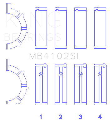 King Engine Bearings Chrysler 226 (3.7L) (Size +0.75mm) Main Bearing Set - MB4102SI0.75