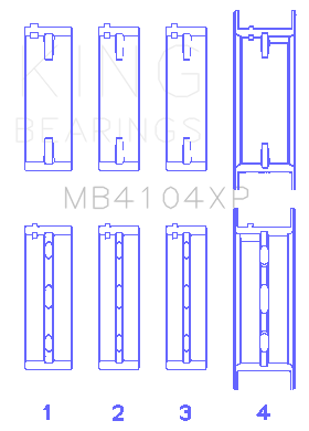 King Nissan VG30DE/VG30DETT Performance Main Bearing Set - Size STDX - MB4104XPSTDX