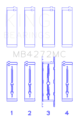 King Engine Bearings HolDEn Alloytec 175/190 (Size +.026mm) Main Bearing Set - MB4272MC.026