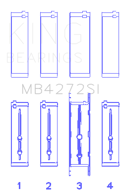 King Engine Bearings HolDEn Alloytec 175/190 (Size +0.75mm) Main Bearing Set - MB4272SI0.75