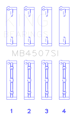 King Engine Bearings Suzuki H25A H27A (Size +0.50mm) Main Bearing Set - MB4507SI0.5