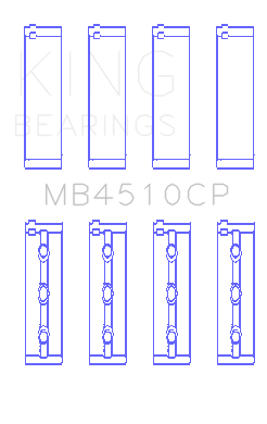 King Engine Bearings Nissan Vq40DE (Size +0.50mm) Main Bearing Set - MB4510CP0.5