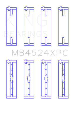 King Nissan VR38DETT (Size .026) pMaxKote Performance Main Bearing Set - MB4524XPC.026
