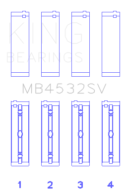 King Engine Bearings Mercedes Benz Om 642.822/36/910/20/30/70 (Size +0.75mm) Main Bearing Set - MB4532SV0.75