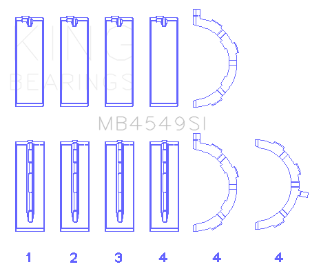King Ford EcoBoost 3.5L / 3.7L V6 (Size STD) Main Bearing Set - MB4549SI