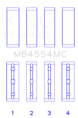 King Toyota 22GR-FE Main Bearing Set - MB4554MC