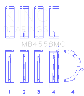 King Ford Ecoboost 2.7L V6 (Size 0.25) Main Bearing Set - MB4558MC0.25