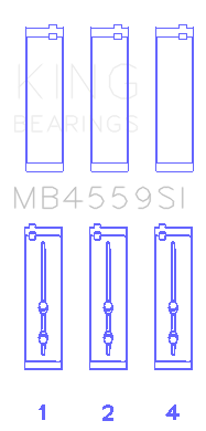 King Engine Bearings HolDEn Alloytec 175/190 O/S 020 (Size +0.75mm) Main Bearing Set - MB4559SI0.75