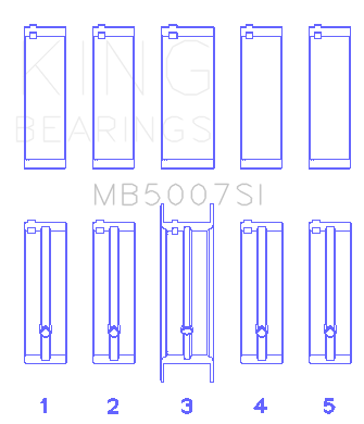 King Engine Bearings G.M.C. Saturn (Size +0.50mm) Main Bearing Set - MB5007SI0.5